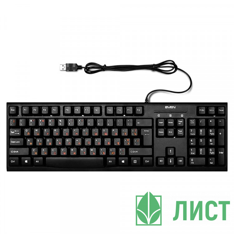 Клавиатура провод SVEN KB-S300 чёрная (104 кл.)