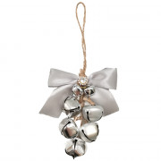 Украшение декор.подвеска металл. "Бубенчики с декором" 19*8см, гроздь цв.серебро арт.91036