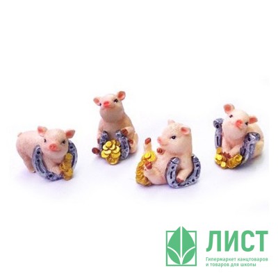 Статуэтка символ года Поросенок подковой в монетках 4см арт.200-365 Статуэтка символ года Поросенок подковой в монетках 4см арт.200-365