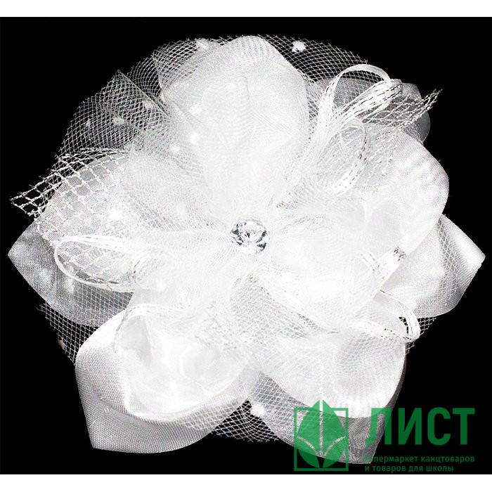 Бант для волос белый  Arco Carino 15см арт.169