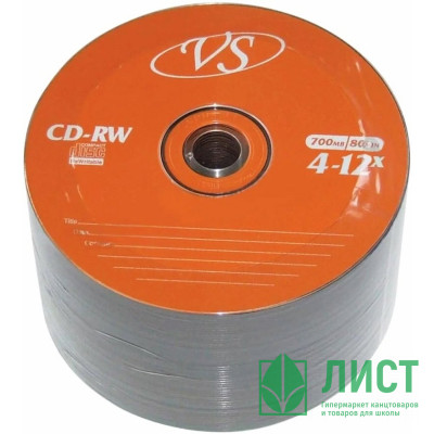 Диски VS CD-RW 80 4-12x Bulk/50 УПАКОВКА Диски VS CD-RW 80 4-12x Bulk/50 УПАКОВКА
