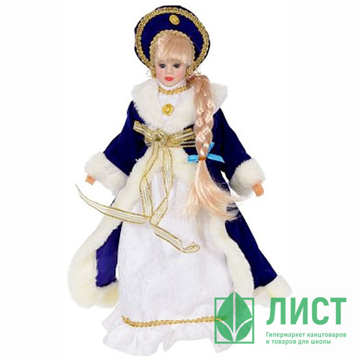 Игрушка декор. "Снегурочка" 39см цв. синий/белый арт.723407
