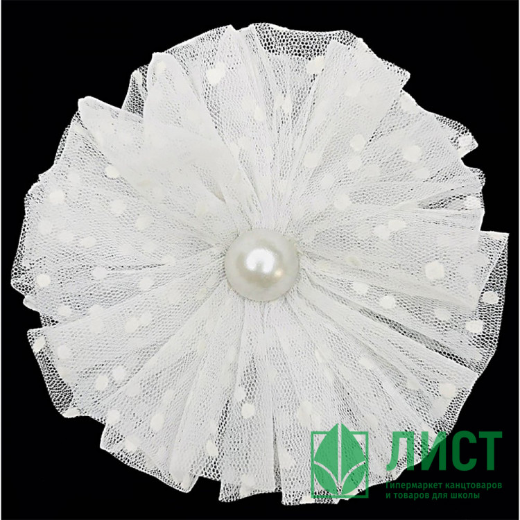 Бант для волос белый Arco Carino 10см арт.159