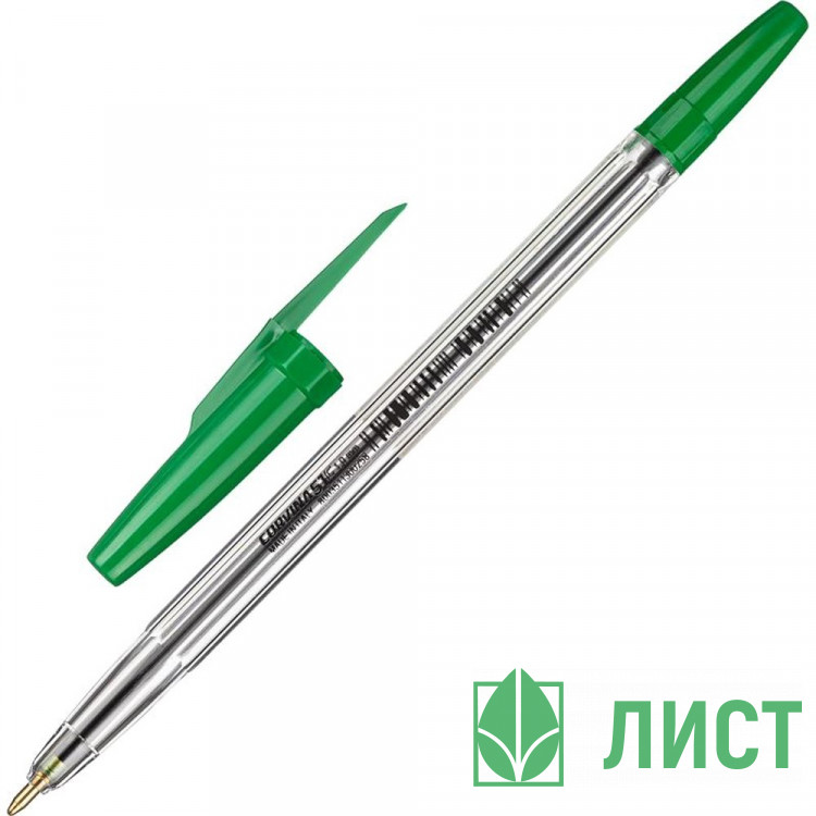 Ручка шариковая прозрачный корпус (Corvina) зеленый, 1,0мм/0,7мм  арт.40163/04