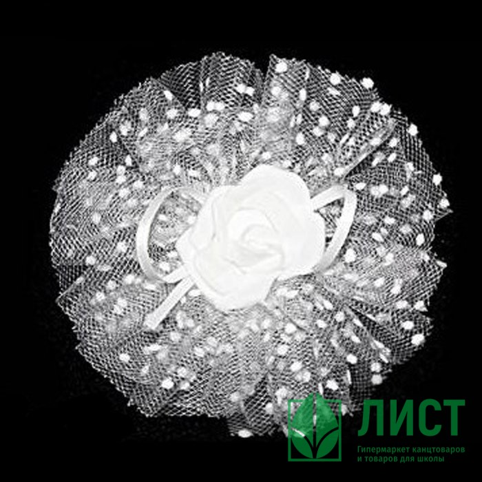 Бант для волос белый Arco Carino 8см арт.12-043