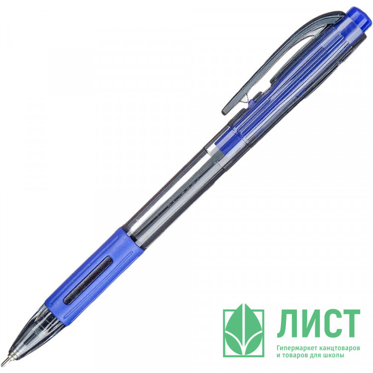 Ручка шариковая автомат (Unimax) Fab GP прозрачный корпус  резиновый упор, синий, 0,7мм, игла, масло арт.722474 (Ст.)