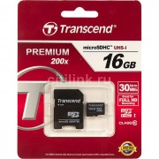 Карта памяти 32GB microSD Trancend microSDHC Class 10 UHS-I, TLC