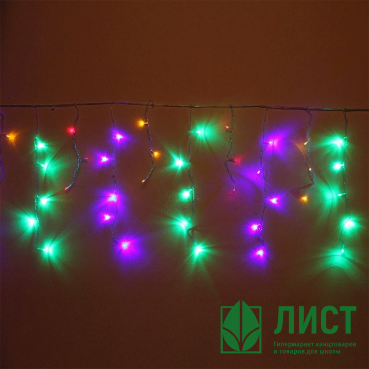 Гирлянда эл.д/дома подвесная Бахрома 3*0,3/0,5м 120LED (св.провод) цв.мульти 8реж. арт.183-252