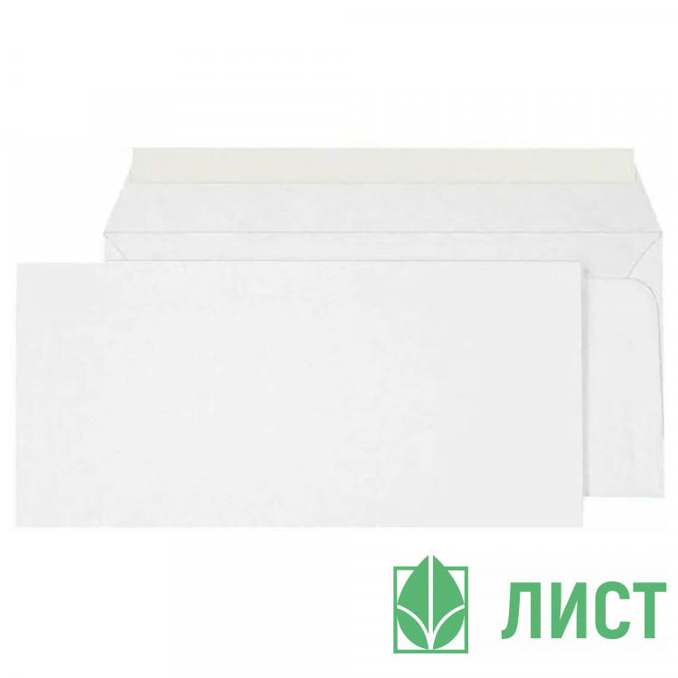 Конверт белый (Е65 евро 110*220) прямой клапан, стрип, 80г арт.1786