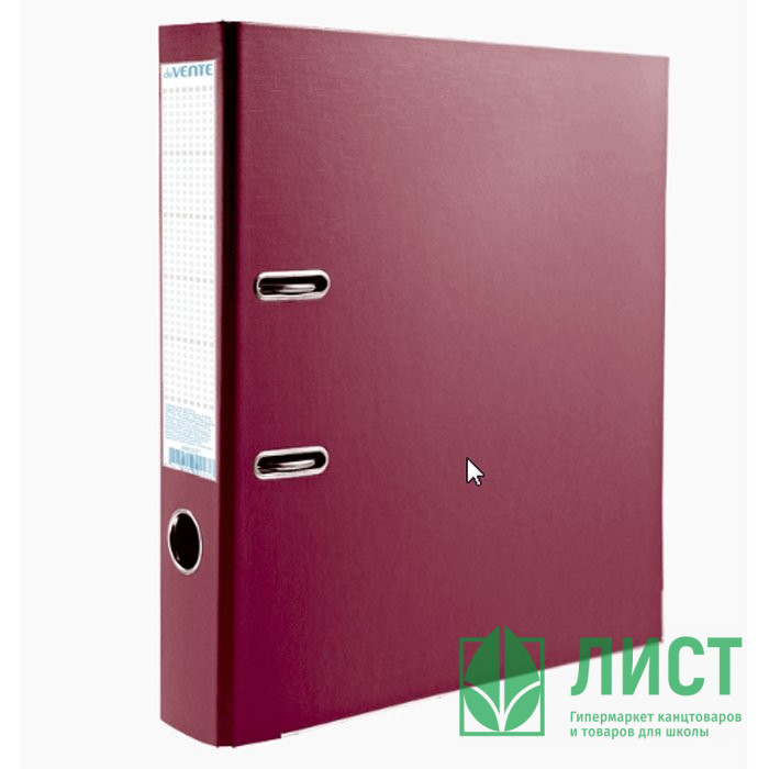 Папка-регистратор 50мм ПВХ с 2 сторонней обтяжкой, металлический уголок, бордовая, разобранная