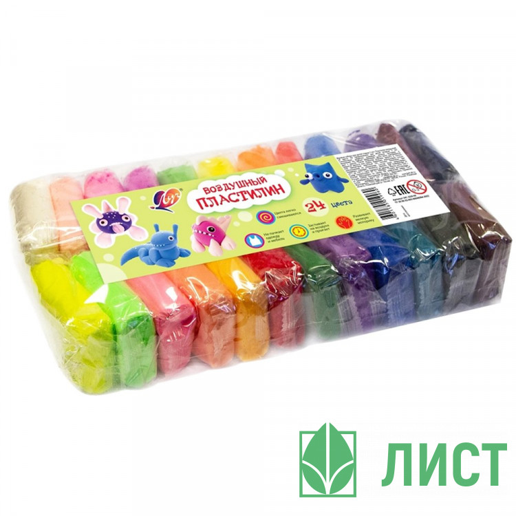 Пластилин воздушный 24 цвета ЛУЧ арт.34С 2229-08