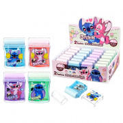 Точилка пластиковая (Mazari) Ушастик 2 отверстия с контейнером и ластиком ассорти арт.M-3038