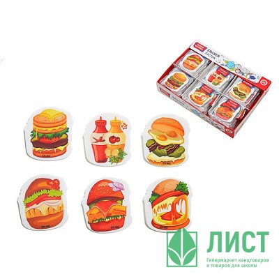 Ластик фигурный (Mazari) Hamburger ассорти арт.М-6855 Ластик фигурный (Mazari) Hamburger ассорти арт.М-6855