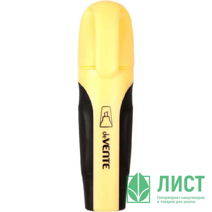 Маркер флуорисцентный  deVENTE  1-5мм скошенный, Pastel желтый, каучуковые вставки арт.5045900 (Ст.12)