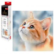 Алмазная мозаика 30х30см Феникс Рыжий котенок без подрамника полное заполнение арт.70804