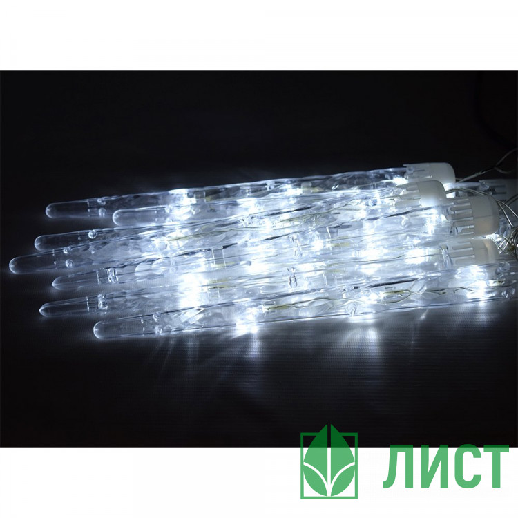 Гирлянда электрическая для дома фигурная 2,5м*20см 24LED "Сосулька" цвет белый (светлый провод) 8режимов арт.183-149