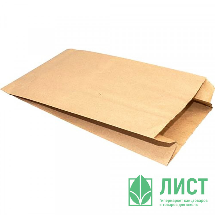 Пакет бумажный с плоским дном крафт 140*60*250мм арт.БУМ39684 (ст.1800)