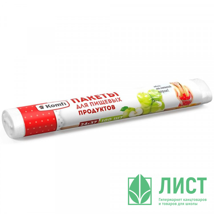 Пакет фасовочный ПНД рулон 24*37см  10мкм 100шт в упак  Komfi арт/ PFV0710