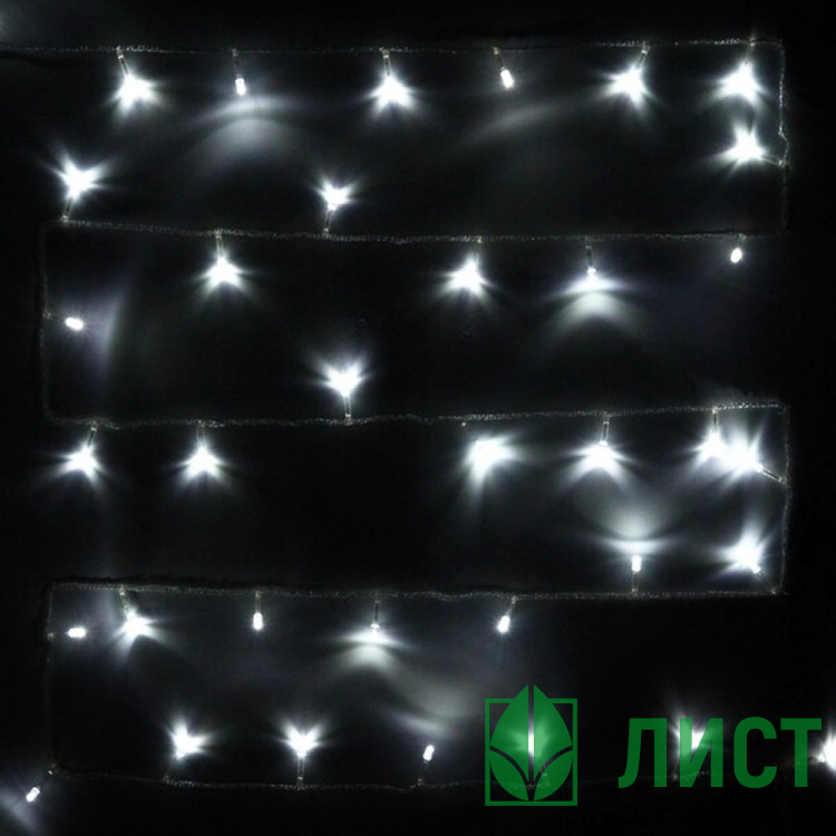 Гирлянда электрическая для дома точечная 24м 280LED цвет белый (светлый провод) 8режимов (можно соединять) арт.128-003