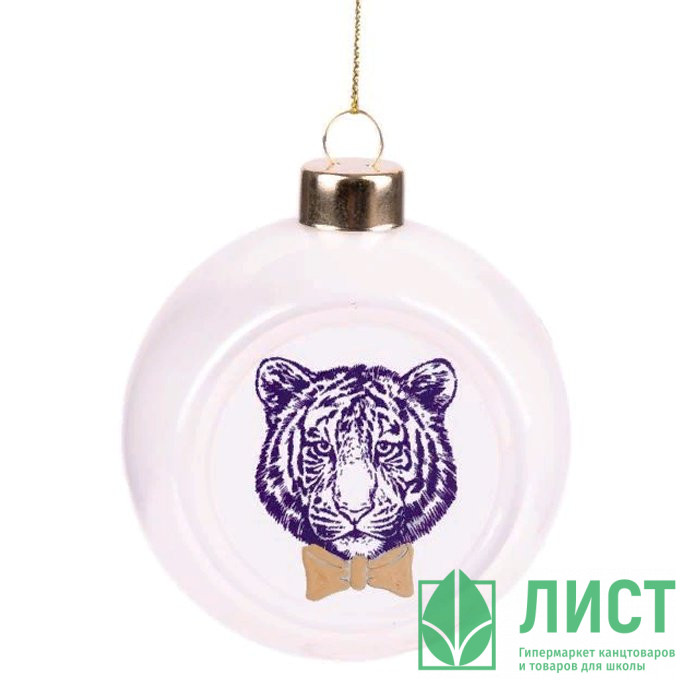 Шар стекло 08см "Тигр в бабочке" арт.87204