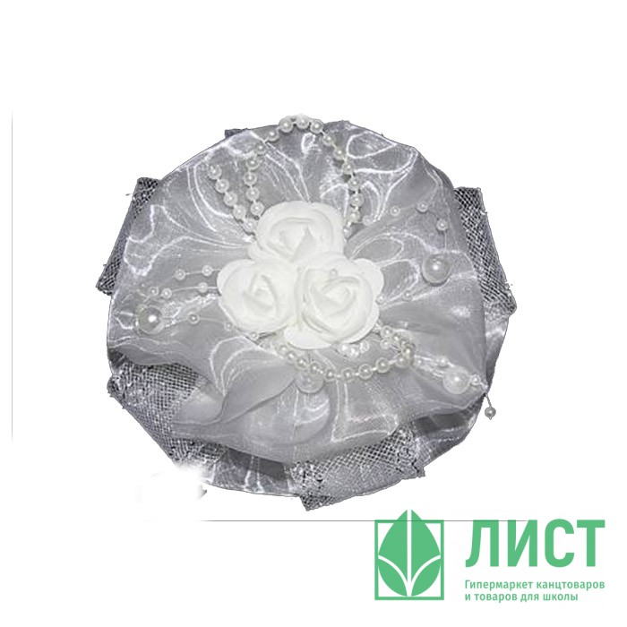 Бант для волос белый Arco Carino 13см арт.107