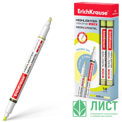 Маркер флуорисцентный ErichKrause Visioline V-16 Neon+Pastel скош. желтый арт.56015 (Ст.12) Маркер флуорисцентный ErichKrause Visioline V-16 Neon+Pastel скош. желтый арт.56015 (Ст.12)