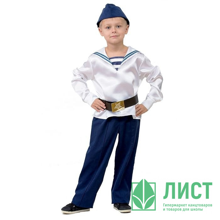 Костюм М Матрос парадный (сорочка,брюки,головной убор) р.40 ткань арт.5703-158-80