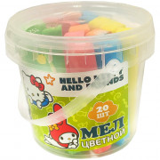 Мел школьный цветной 20 штук в упаковке (CENTRUM) Hello Kitty&friends квадратный пластиковое ведро арт.73069