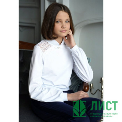 Джемпер для девочки трикотажный (Mattiel) короткий рукав цвет белый арт.D054-31 размерный ряд 34/134-44/164 Джемпер для девочки трикотажный (Mattiel) короткий рукав цвет белый арт.D054-31 размерный ряд 34/134-44/164