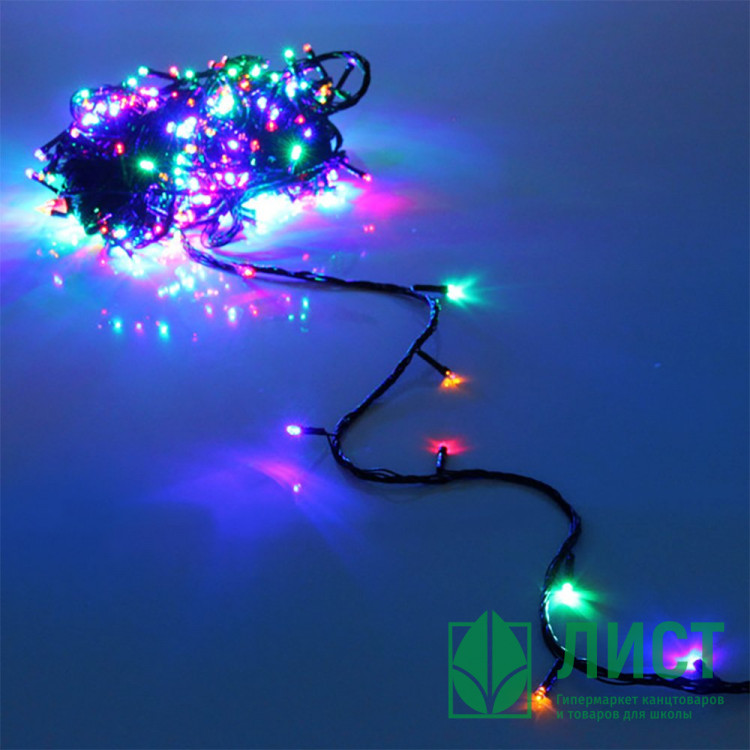 Гирлянда эл.д/дома точечная 24м 280LED (зел.провод) цв.мульти 8реж. арт.725-994