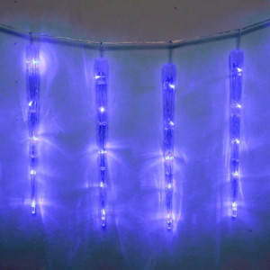 Гирлянда электрическая для дома фигурная 2,5м*50см 40LED "Сосулька" цвет синий (светлый провод) 8режимов арт.765-039