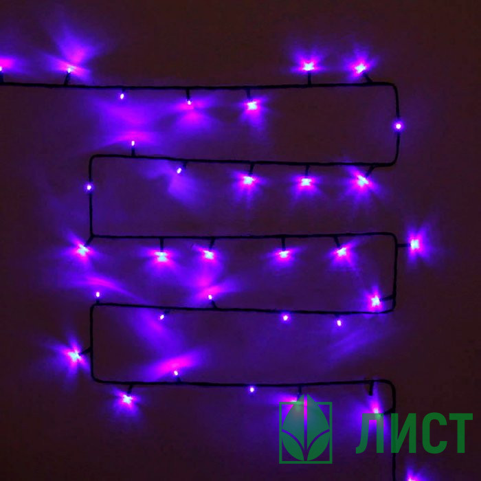 Гирлянда эл.д/улицы точечная 11м 120LED (тем.провод) цв.синий мерц. арт.183-742