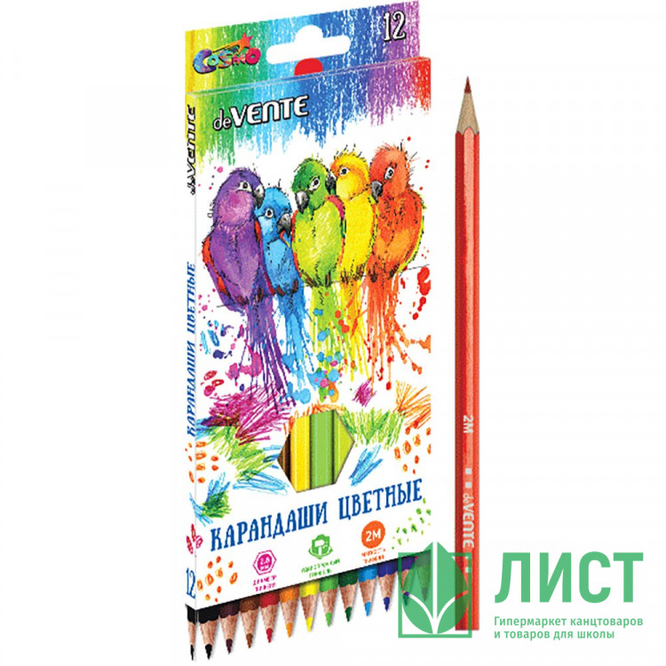 Карандаши цветные (deVENTE) Cosmo 12 цветов 2М 2,8мм арт.5022303