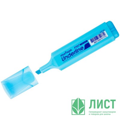 Маркер флуорисцентный MunHwa &quot;UnderLine&quot; скошенный голубой 1-5мм арт.ULF-02 (Ст.12) Маркер флуорисцентный MunHwa "UnderLine" скошенный голубой 1-5мм арт.ULF-02 (Ст.12)