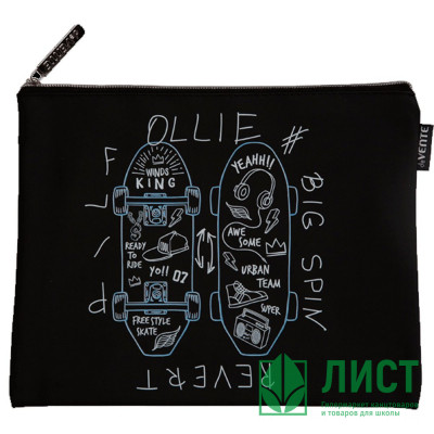 яяПапка школьная для тетрадей А5 на молнии кожзам (deVENTE) Skate арт.8053299 яяПапка школьная для тетрадей А5 на молнии кожзам (deVENTE) Skate арт.8053299