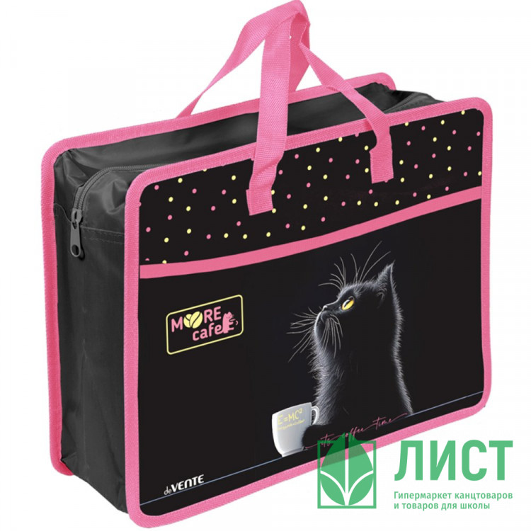 Сумка пластик А4 deVENTE на молнии ручка-тесьма МуурКафе (MooreCafe) с расширением арт.8057629