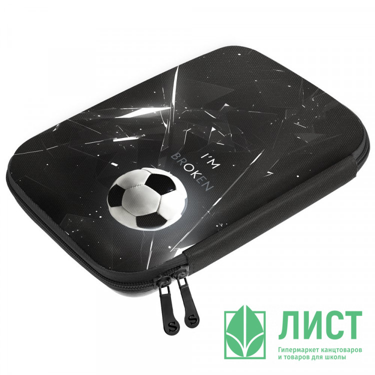 Пенал 1 отделение овальный (Stavia) Футбол мультиколор 210х120х50мм арт.85282