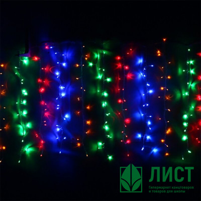 Гирлянда эл. д/дома занавес Дождь 3*2,5м 480LED цв.мульти (с.провод) арт.138-004 Гирлянда эл. д/дома занавес Дождь 3*2,5м 480LED цв.мульти (с.провод) арт.138-004