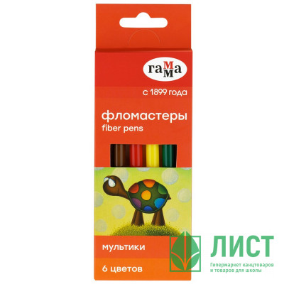 Фломастеры (ГАММА) Мультики 6 цветов арт.120822_06 Фломастеры (ГАММА) Мультики 6 цветов арт.120822_06