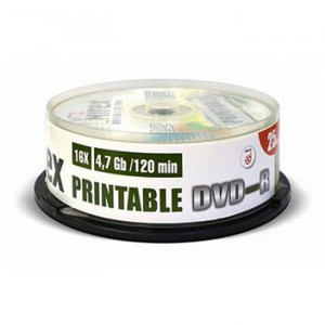 Диск  DVD-R Mirex 4,7Гб 16x, Cake Box (ст.25) для печати  УПАКОВКА