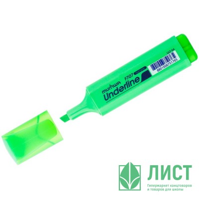 Маркер флуорисцентный MunHwa &quot;UnderLine&quot; скошенный зеленый 1-5мм арт.ULF-04 (Ст.12) Маркер флуорисцентный MunHwa "UnderLine" скошенный зеленый 1-5мм арт.ULF-04 (Ст.12)