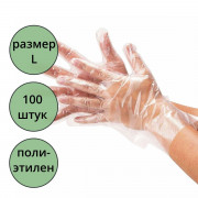 Перчатки  полиэтиленовые  р-р L 100 шт/уп (Ст.1/100) арт.13665