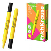 Маркер флуорисцентный ErichKrause Visioline V-17 light Neon 0,6-3мм скошенный желтый арт.63556 (Ст.12)