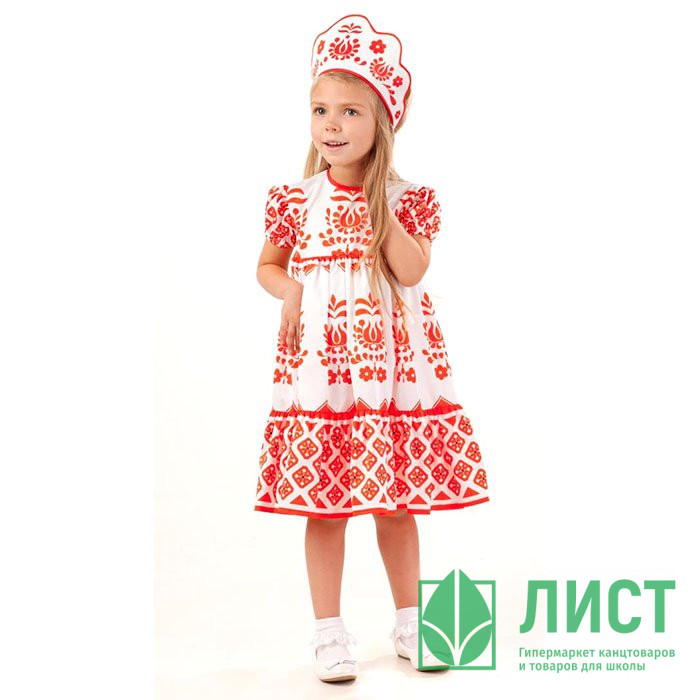 Костюм Д (РУССКАЯ СКАЗКА) Аленушка (платье,кокошник) р.26/104-36/134 ткань арт.1005 к-18