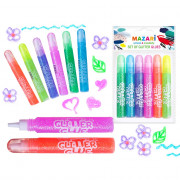 Гель с блестками 6 штук в наборе Mazari полупрозрачный 10 мл х 6 цветов арт.M-5655