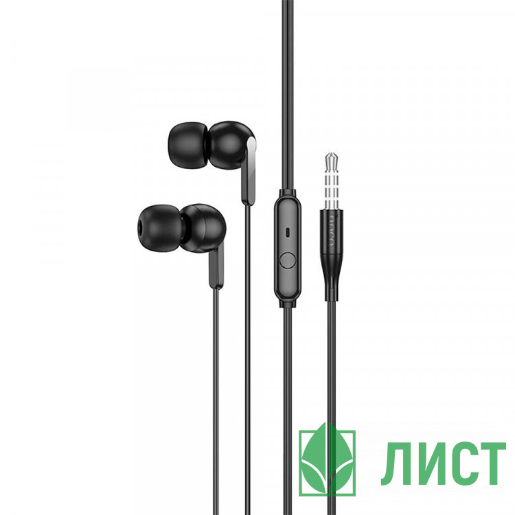 Наушники вакуумные проводные HOCO M124 Wide, с микрофоном, черный