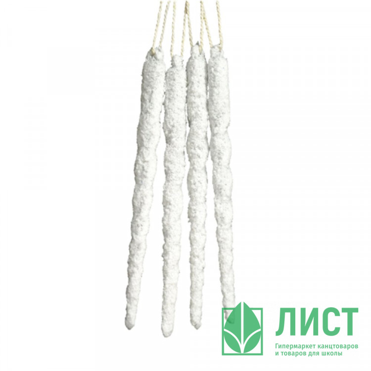 Украшение декор.подвеска "Сосулька" 13,см 04шт/наб. прозрачная арт.94879