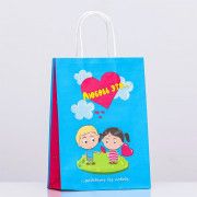 Пакет подароч. крафт 18*8*25 см Любовь это... цв.синий арт.9671929