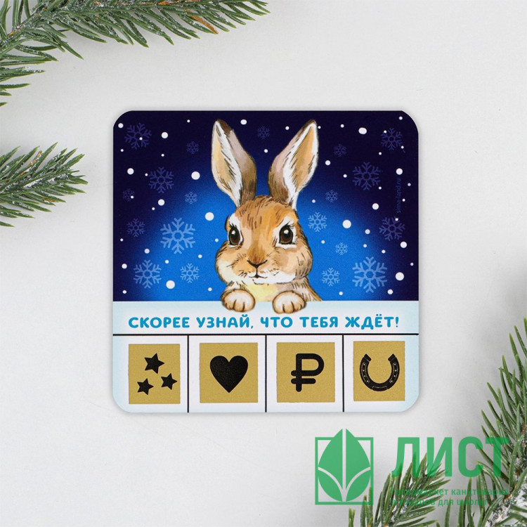 Магнит СГ "Зайчик" 08см со скретч-слоем арт.7673252
